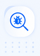 Software testing bug inspection icon