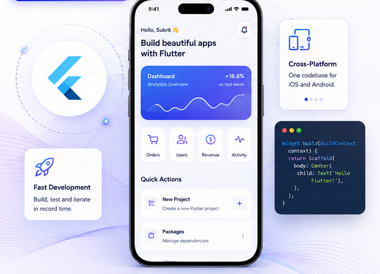 Flutter offers several technical advantages that contribute to its reputation for speedy development: