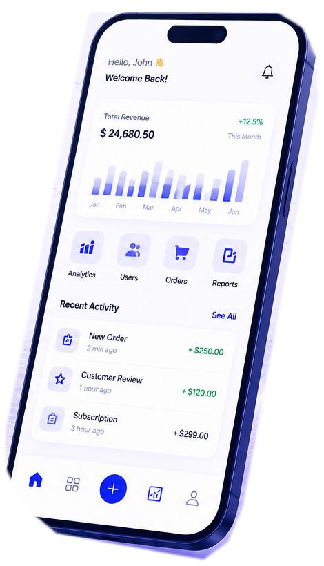 Mobile application dashboard interface